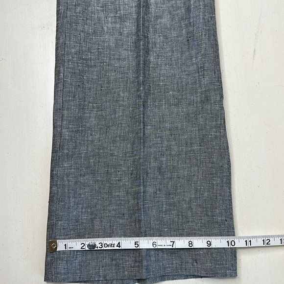 Banana Republic 100% Linen Dark Marled Grey The Martin Fit Trouser Pants Size 14 - Picture 12 of 12